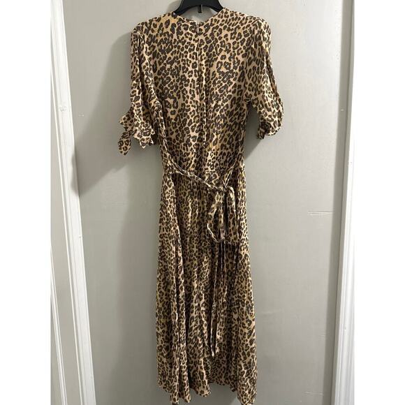 🔴Faithfull The Brand Marie Louise Midi Dress 4 Mila Animal‎ Print Tie Sash V - Picture 9 of 10